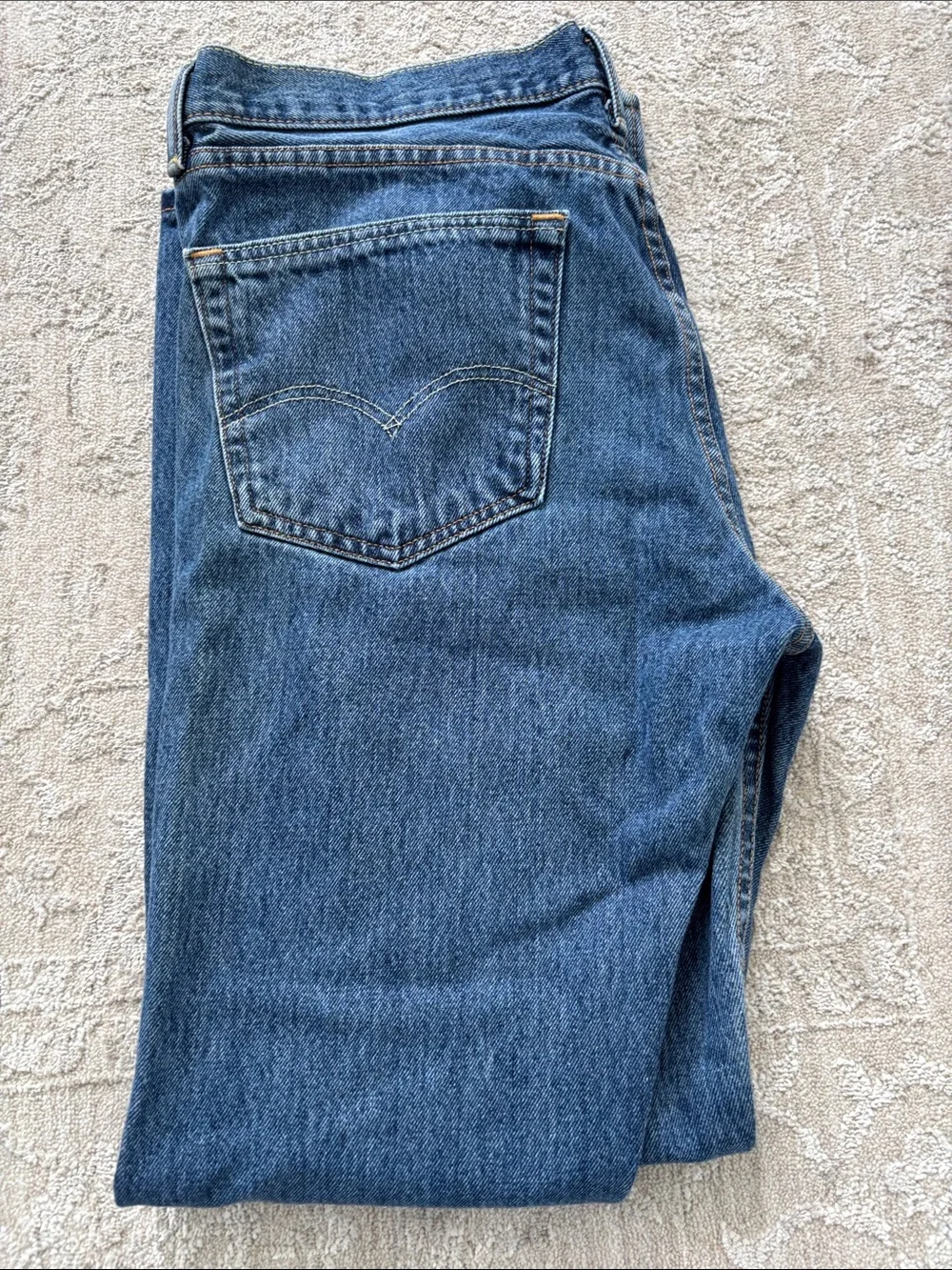 Levi's Men's 505 Blue Straight-Leg Denim Jeans Size 36x32